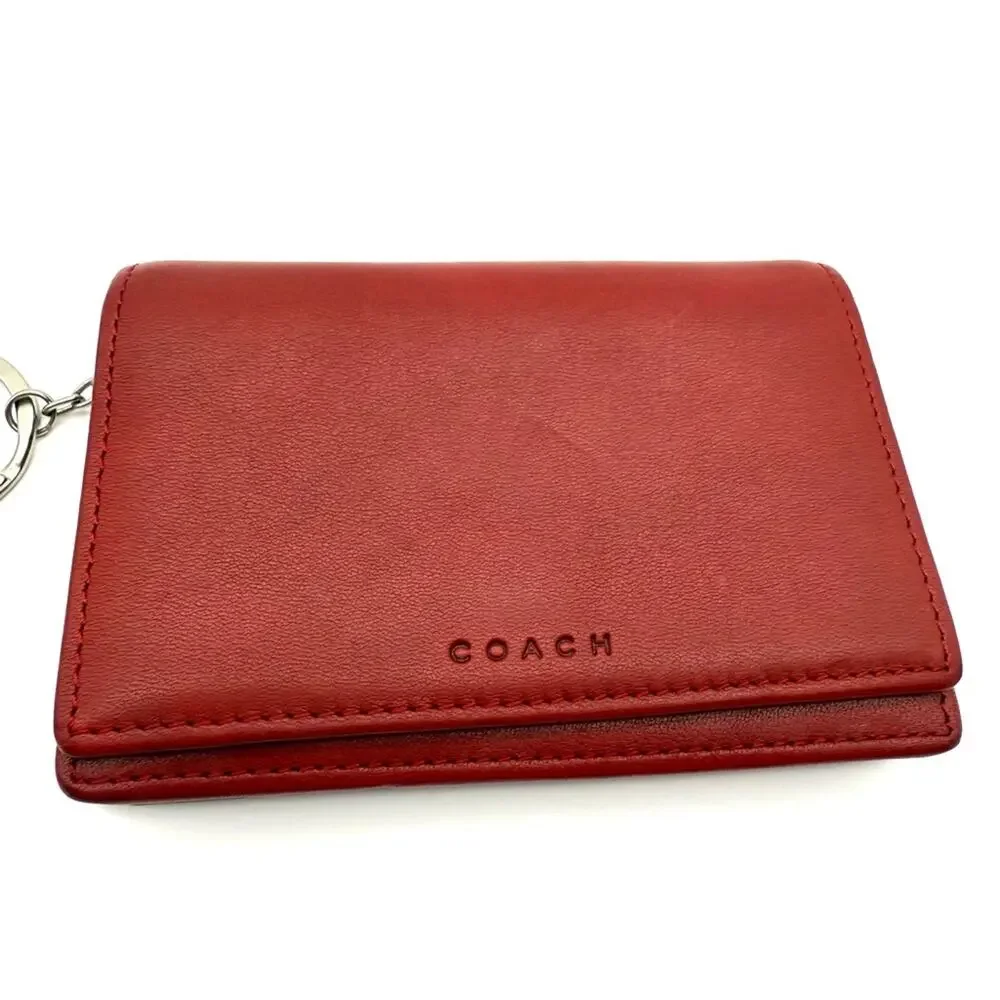 Vintage Coach Bedford Multi-Function Wallet Keychain Wallet Red Leather 6994